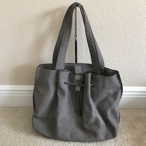 H by Halston Croco Embossed Suede Satchel Handbag